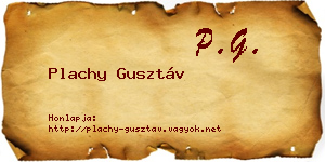 Plachy Gusztáv névjegykártya