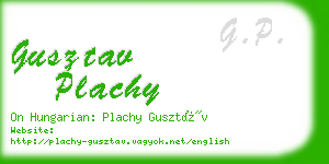 gusztav plachy business card